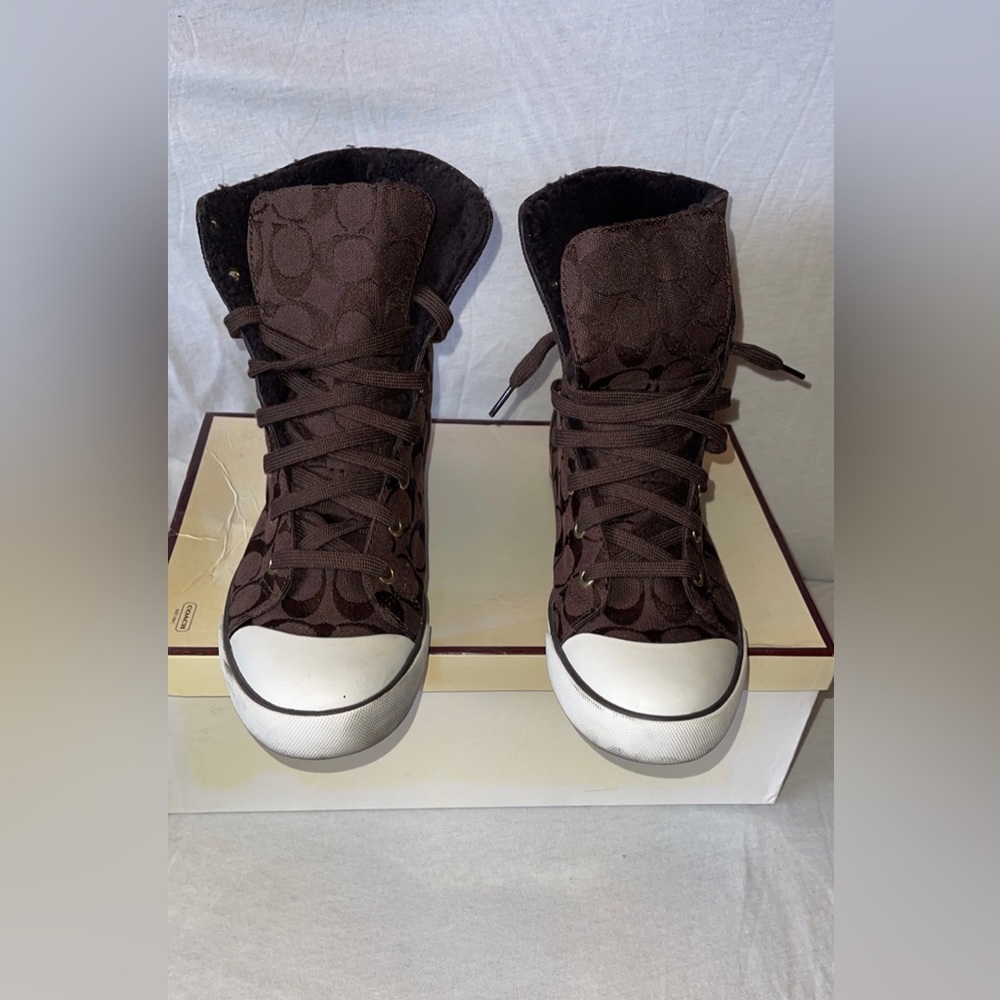 Coach Classic Canvas High Top Tennis Shoes - Picture 4 of 8